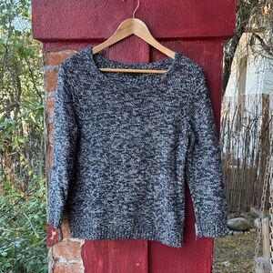 Marled Navy & White Knit Sweater